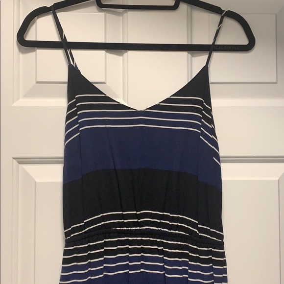 Blue and Black Striped High Low Maxi - Picture 2 of 2